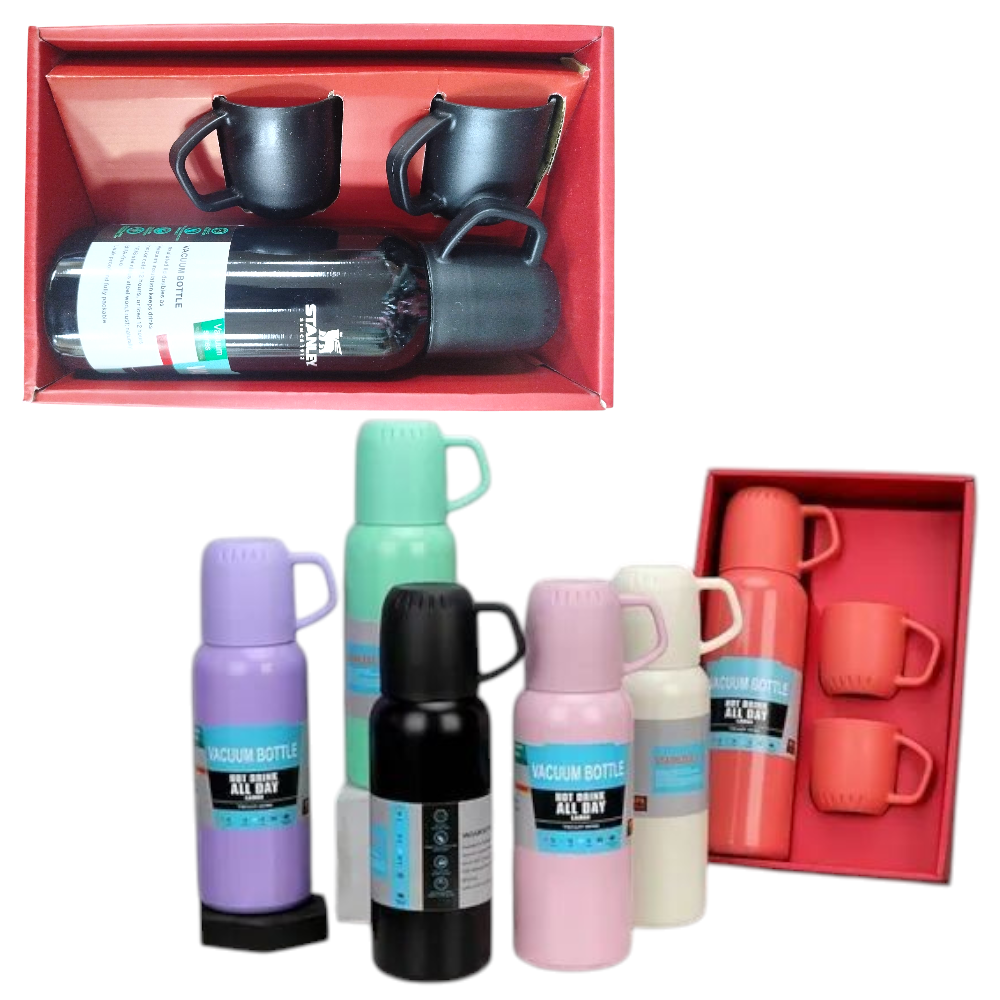 Set De Termo Acero Inoxidable 500ML Con 2 Tasitas Stanley 01061