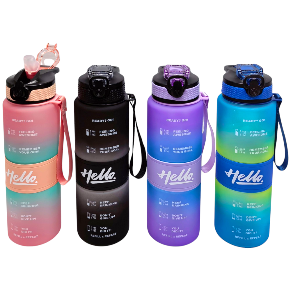 Botella De Agua Deportiva Con Sorbete Plástica 1000ML YH22