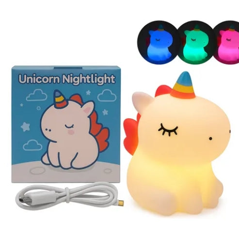 Lámpara Velador Recargable USB Táctil Led Unicornio 14x9x13CM X-573