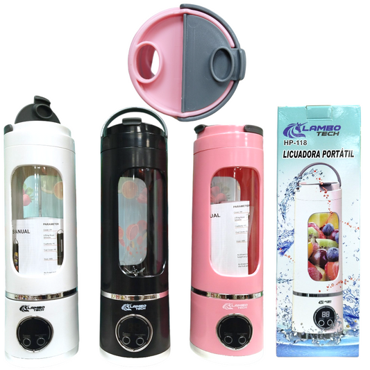 Licuadora Portatil Recargable USB Con 8 Cuchillas 450ML HP-118