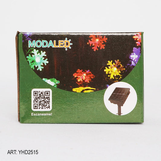 Guirnalda 20 Luces Led Navideña 5M Multicolor Nieve Uso Solar YHD2515