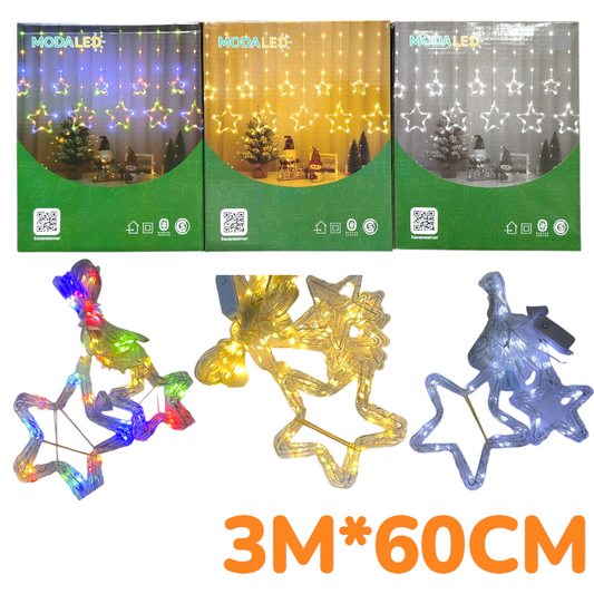 Cortinas De Luces Led Con Estrellas Enchufe 220V SDD-2539