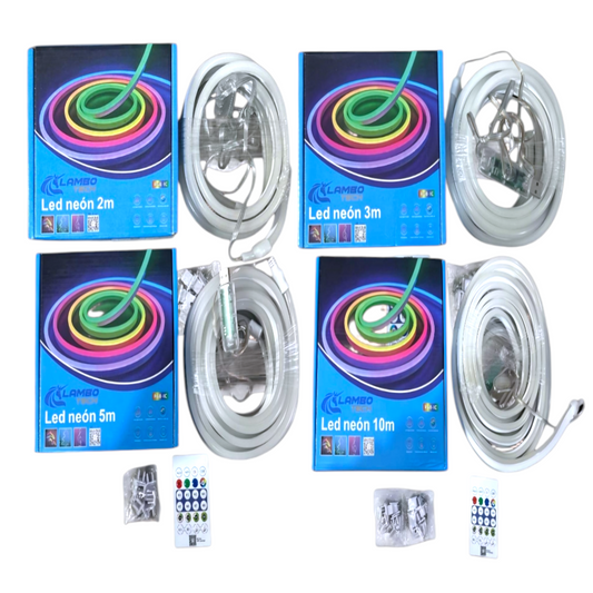 Tira Led Neón RGB Multicolor Con Control Remoto APP Enchufe USB C-40