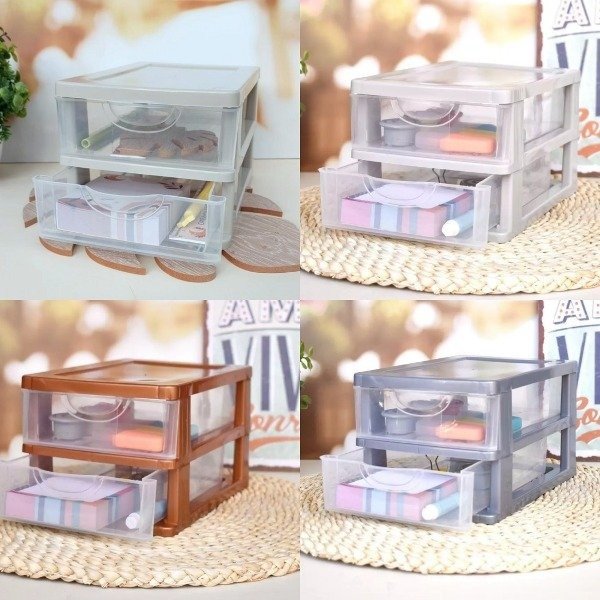 Cajonera Plástica De 2 Estantes Organizador Escritorio 12CM 8001