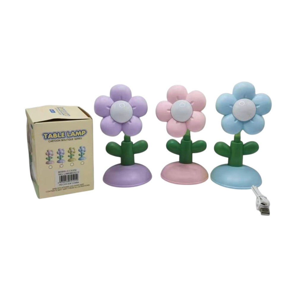 Lampara Velador Con Diseño Flor Recargable USB 5212
